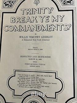 First Edition Book Trinity Break Ye My Commandments 1930