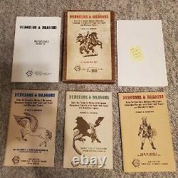 First Edition D&D in Original Wood box, three booklets, and reference sheets