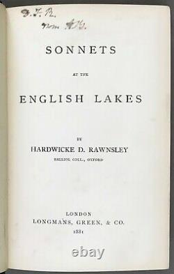 First Edition H. Rawnsley Sonnets at the English Lakes Longmans, Green 1881