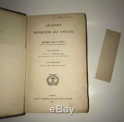 GRAY's ANATOMY DESCRIPTIVE & SURGICAL! (FIRST EDITION! 1858)Medical Surgery RARE