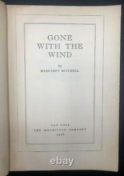 Gone With The Wind Margaret Mitchell First Edition October Printing 1936