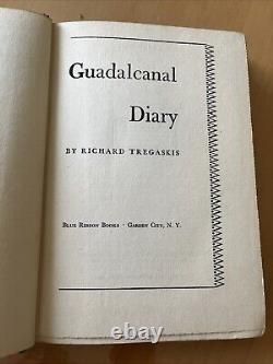 Guadalcanal Diary Tregaskis 1943 1st Edition Illustrated No Dust Jacket