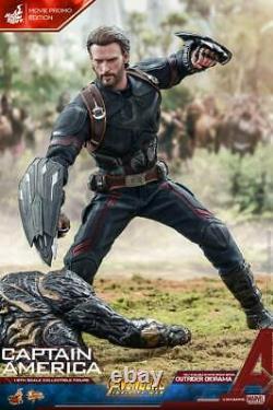Hot Toys HT MMS480 1/6 Captain America Action Figure Body 6.0 Outfits 12in. New