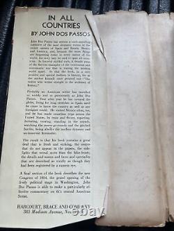 In All Countries By John Dos Passos 1934 First Edition Hardcover & Dust Jacket