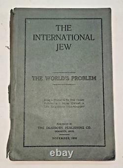 International Jew Dearborn Nov. 1920 Henry Ford Original Anti-Semitic Propaganda