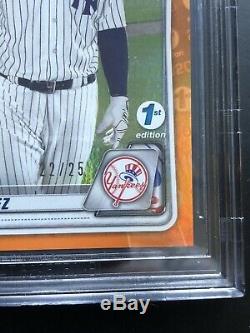 Jasson Dominguez 2020 Bowman First Edition Orange Refractor-NEWLY GRADED BGS-9
