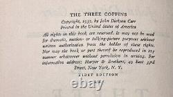 John Dickson Carr THE THREE COFFINS RARE 1935 1st Edition/1st Printing