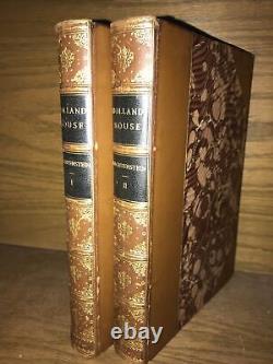 LEATHER SetHOLLAND HOUSE! First Edition Gilded Calf 1874 Original Very Good Gift
