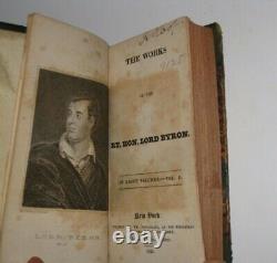 LEATHER SetWorks of LORD BYRON! (FIRST EDITION! 1825)Shelley Poetry Keats RARE