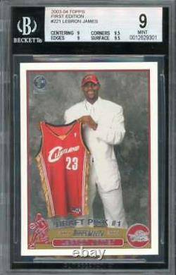 LeBron James Rookie Card 2003-04 Topps First Edition #221 BGS 9 (9 9.5 9 9.5)