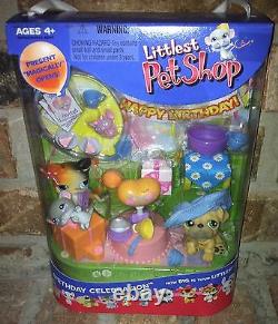 Littlest Pet Shop BIRTHDAY CELEBRATION 1st Edit 2005 105,106 Calico, 107 dog VHTF