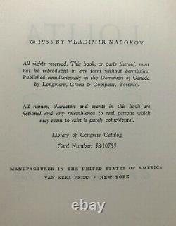 Lolita Vladimir Nabokov First 1st/1st Book Club Edition 1955 Original DJ