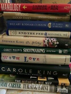 Lot Of 20 Autographed Books Jimmy Carter Kurt Vonnegut Carole King Stephen King