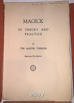 MAGICK IN THEORY AND PRACTICE, by ALEISTER CROWLEY, 1929, 1st Ed, OCCULT, OTO