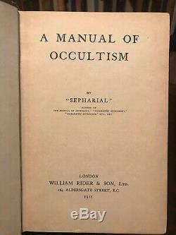 MANUAL OF OCCULTISM SEPHARIAL 1st, 1911 DIVINATION ALCHEMY MAGICK ASTROLOGY