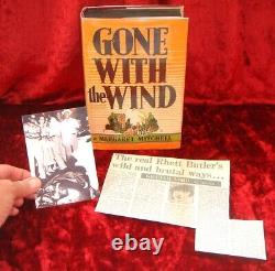 MARGARET MITCHELL GONE WITH THE WIND FIRST EDITION & Original D/J & Bonus