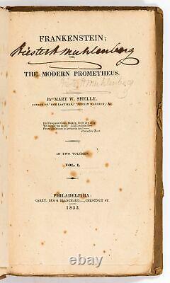 Mary W SHELLEY / Frankenstein or the Modern Prometheus First Edition 1833