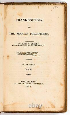 Mary W SHELLEY / Frankenstein or the Modern Prometheus First Edition 1833