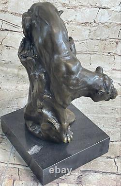 Miguel Lopez Milo 100% Solid Bronze Cougar Mt Lion Signed Collector Edition Art