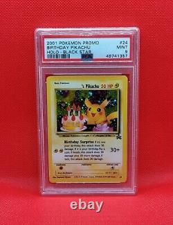 Mint Psa 9 Birthday Pikachu Holo Black Star Promo #24 Original 151 Pokemon Card