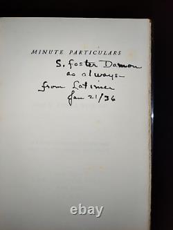 Minute Particulars by John Peale Bishop 1935 SC First Edition Limited Signed