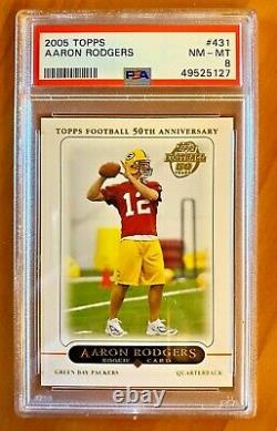 Mvp First Edition 2005 Aaron Rodgers Psa 8 Topps Rookie Rc #431