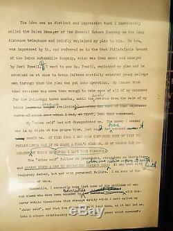 Napoleon Hill/ 21 Hand Typed Signed Pages From Hill's Personal Writings/ Lot#3