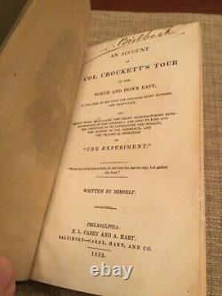 Rare 1835 An Account of Col. Crockett's Tour Davy Crockett 1st Edition