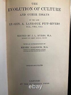Rare! 1906 First Edition The Evolution of Culture Pitt-RiversFold-Out Charts