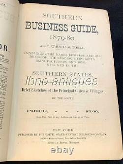 Rare First Edition Southern Business Guide Illustrated 1879-1880 112 Cities