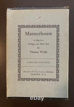 Rare, Mannerhouse Limited First Edition 1948 Prologue In Three Acts By T Wolfe