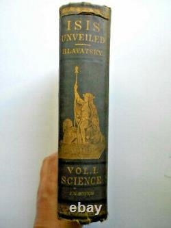 Rare Occult Book 1882 Isis Unveiled Vol I Science Helena Blavatsky Theosophical