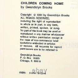 Rare Signed First Edition Children Coming Home Gwendolyn Brooks 1991 Poetry
