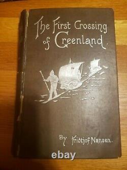 Rare The First Crossing Of Greenland 1890 F. Nansen Vol I Only 1st Edition