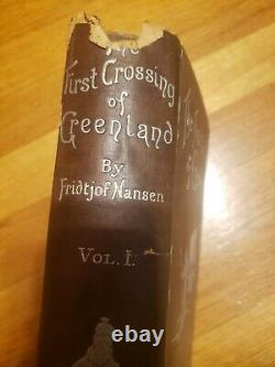 Rare The First Crossing Of Greenland 1890 F. Nansen Vol I Only 1st Edition