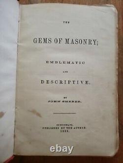 Rare The Gems Of Masonry Emblematic And Descriptive J. Sherer 1859 1st Edition