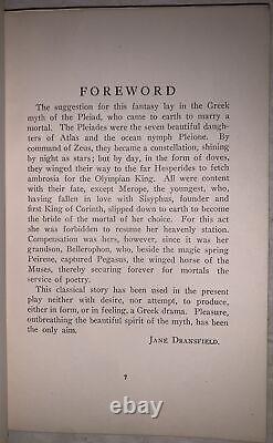 SIGNED, 1918, 1st, THE LOST PLEIAD, A FANTASY IN TWO ACTS, by JANE DRANSFIELD