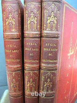 SYRIA THE HOLY LAND ASIA MINOR 1836 1st Ed Leather Bindings SET Bartlett Purser