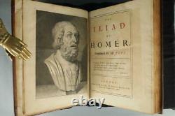 Scarce 1715 Homer's Iliad Alexander Pope's First Edition Leather Quarto 11.5