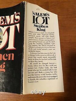 Stephen King Salems Lot 1st Edition 2nd State 1975 Q37