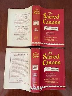 THE SACRED CANONS 2 Vol. Set John Abbo INSCRIBED HBDJ 1952 1st Edition withSupp
