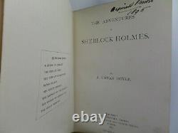 The Adventures Of Sherlock Holmes By Arthur Conan Doyle 1892 First Edition
