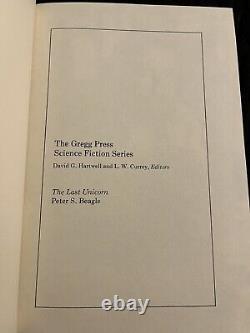 The Last Unicorn By Peter S. Beagle 1st Edition Gregg Press Hardcover Book