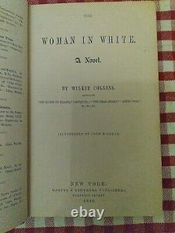 The Woman in White 1st US Edition Wilkie Collins Harper & Bros. 1860 Illustrated