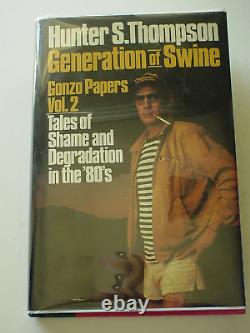 Tru 1st, Signed! GENERATION OF SWINE by Hunter S. Thompson