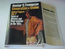 Tru 1st, Signed! GENERATION OF SWINE by Hunter S. Thompson