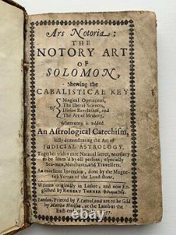 Turner Ars Notoria 1st edition 1657