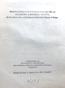 Uncle Tom's Cabin Harriet Beecher Stowe First Edition Early Printing 1852