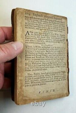 VERY RARE England's Happiness Improved 1697 First Ed Book Wine Spirits etc