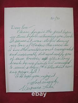 Veronica Lake's Autobiography Signed By Veronica Lake With Signed Letter